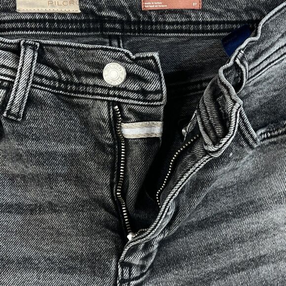 Pilcro and the Letterpress SZ 27 Slim Boyfriend Jeans Mid-Rise Distressed Black - Picture 7 of 12